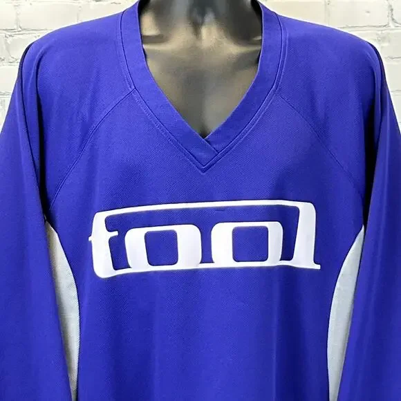 Tool Forty Six & 2 Hockey Jersey T Shirt Aenima Band Long Sleeve Blue XL X-Large - Picture 8 of 13